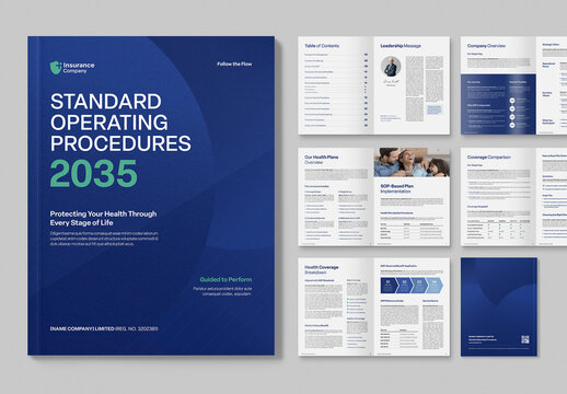Corporate Manual Template for SOP Standard Operating Procedure Brochure Layouts