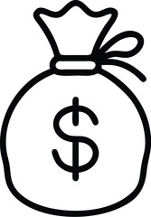 Money Bag Icon Representing Financial Wealth and Savings