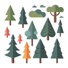 Obraz premium Geometric forest background, vector illustration on white background.
