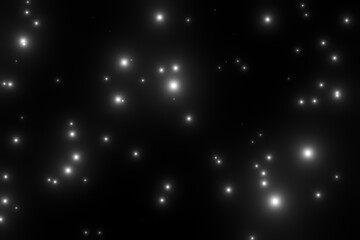 Obraz premium 黒背景に浮かぶたくさんの白い粒子