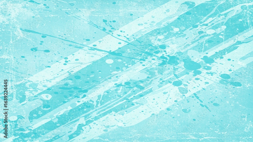 Poster vibrant turquoise abstract splash background with dynamic paint strokes and distressed textures for 