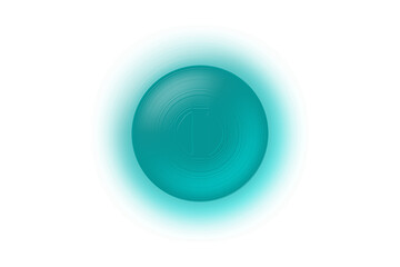 Glowing turquoise sphere icon with soft light effect for abstract design, digital art, and decorative graphic projects on a white background