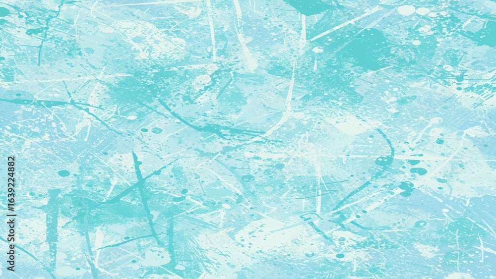 Poster vibrant abstract turquoise and white paint splatter creating dynamic textured background for creativ