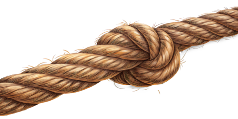 Strong, tightly knotted thick rope symbolizing connection, strength, and resilience for secure bonds and dependable partnerships