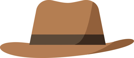 Classic brown fedora hat with black band