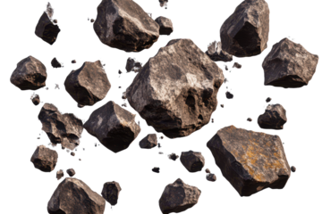 Asteroids featuring a swarm of boulders in space captured as they move through the cosmos during a celestial event