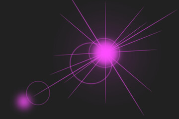 Vibrant pink glowing energy burst with radiating lines and subtle geometric shapes against a dark background