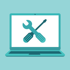 Obraz premium Laptop repair tech support icon