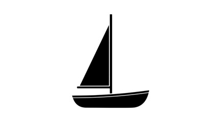 Minimalist sailboat silhouette icon representing the concept of travel, journey, and freedom on the water.