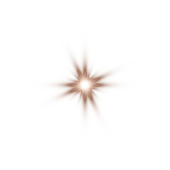 Bright chocolate brown star flash light effect with lens glow for overlays