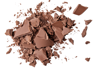 Chocolate splash isolated on white background creating an inviting dessert element for culinary presentations and recipes