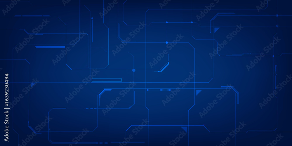 Wall mural Abstract futuristic technology background with grid field and digital circuit.Vector illustrations.