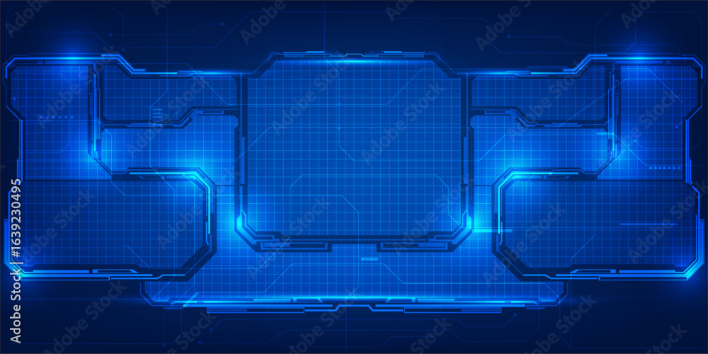 Poster abstract technology background with grid line panel.