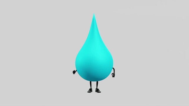3D loop animation of a talking water drop character with lively facial expressions and smooth motion. Perfect for storytelling, education, and creative projects.