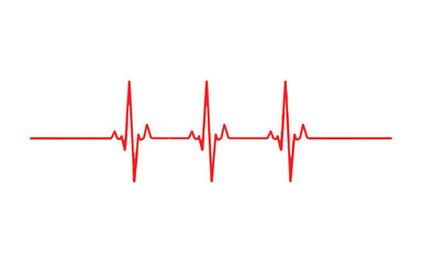 Vibrant red heartbeat line illustration for medical designs, health awareness campaigns, and dynamic healthcare presentations, life, vitality