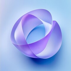 Abstract 3D ribbon shape in purple and blue tones