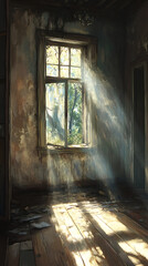 Sunlight in abandoned room