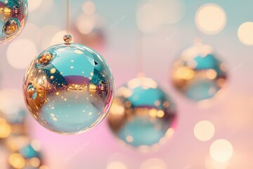 Fototapeta premium Colorful, decorative ornaments against a soft, blurred background.