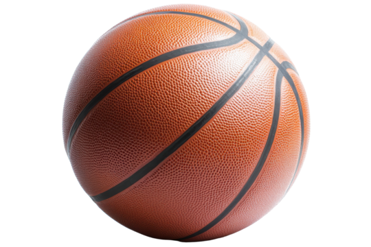 Basketball ball isolated on white background showcasing its textured surface and iconic design for sports enthusiasts and athletes alike