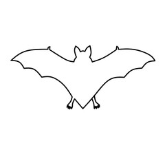 Bat illustration with wings spread – stock vector icon in line style