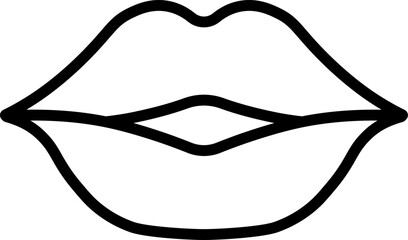 Woman lips icon in linear style.