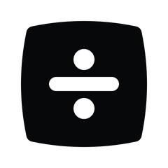 Solid divide icon for math, calculation, and split operations