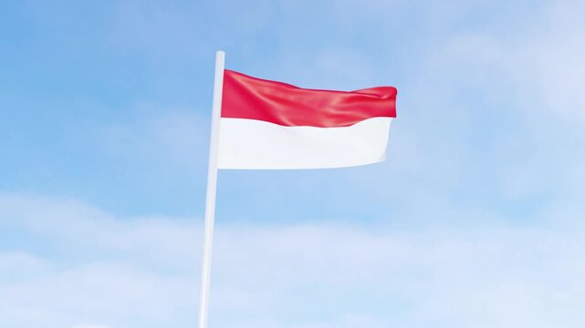Animation Waving of Indonesian Flag