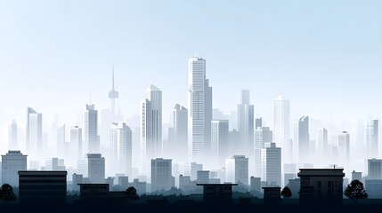 Naklejka premium 빌딩이 많은 도시 일러스트