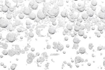 Bubbly foam texture with transparent background creating an ethereal atmosphere and playful visual effects in water or liquid