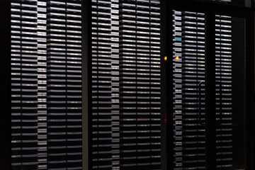 wall interior of the modern building in the night