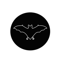 silhouette vector icon of bat on white background 
