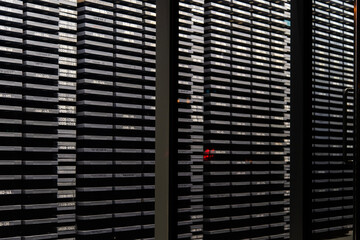 wall interior of the modern building in the night