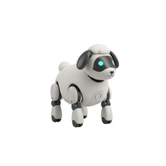 Futuristic Robot Sheep With Glowing Blue Eyes Against A Transparent Background