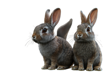 Group of rabbits standing on their hind legs in a playful pose against a dark background during a quiet afternoon