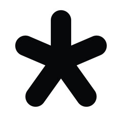 Obraz premium Simple solid asterisk icon for notes, marks, and highlights