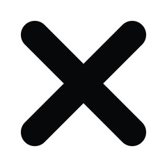 Obraz premium Solid X mark icon for close, cancel, or delete actions