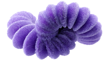Abstract Fluffy Purple Torus Knot on Transparent Background A Captivating 3D Render for Creative Projects