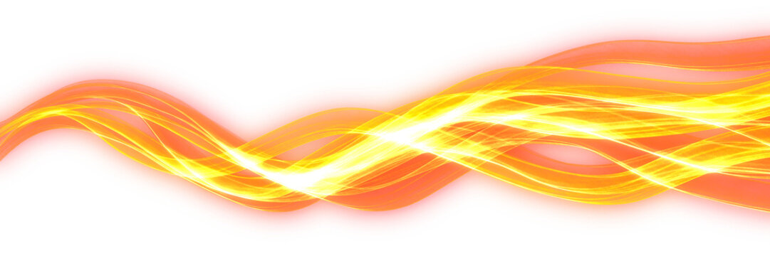 Glowing yellow Ribbon Light with orange Energy Aura