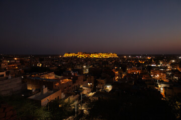 Fototapeta premium night view of Jaisalmer fort, India
