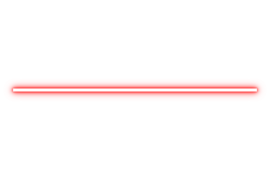 Glowing red horizontal line graphic for highlights, dividers, and digital interface design elements on a white or transparent background