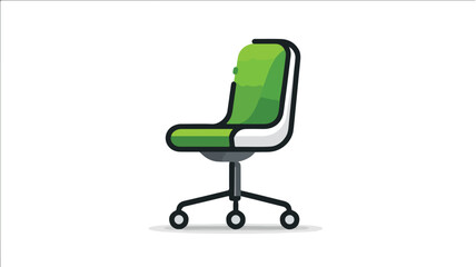 Green office chair illustration