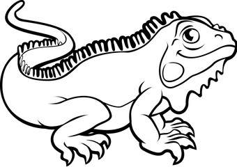 An iguana lizard animal cartoon character illustration