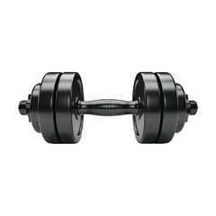 Fototapeta premium Black metal dumbbell isolated on transparent background