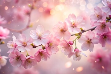 Fototapeta premium Delicate Pink Cherry Blossoms in Soft Focus Springtime Light