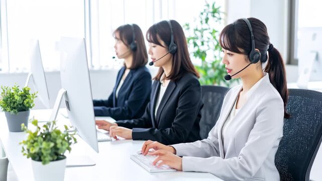 コールセンターで働く人々