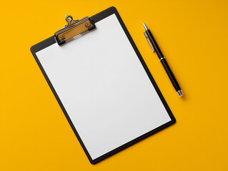 Menu mockup on clipboard with pen