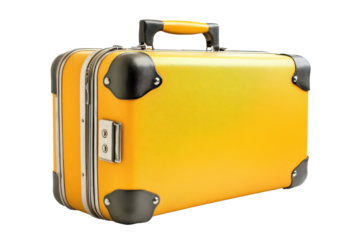 Large yellow travel suitcase designed for convenience and durability set against a clean white background for easy packing and transport to any destination throughout the year