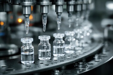 Automated vial filling line in a pharmaceutical plant