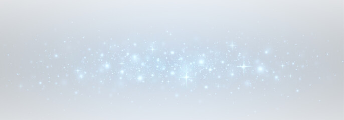 Shiny explosion of stardust and dust on transparent background. Glow and sparkles spread evenly across the background.