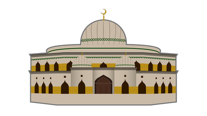 BIG MOSQUE ART DESIGN VECTOR IN WHITE BACKGROUND